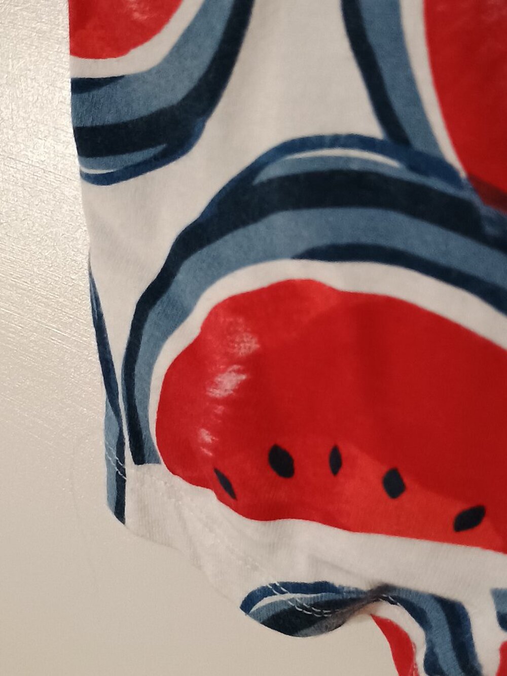 Carter’s Baby Girl 12M Watermelon Romper Red White Blue Cotton Summer One Piece - Picture 3 of 6
